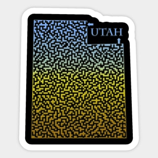 Utah State Outline Maze & Labyrinth Sticker